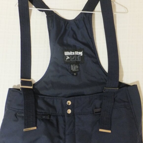 White Stag Ski Pants Mens 36 Navy Blue Nylon Adjustable Suspenders Pocket - Picture 2 of 7